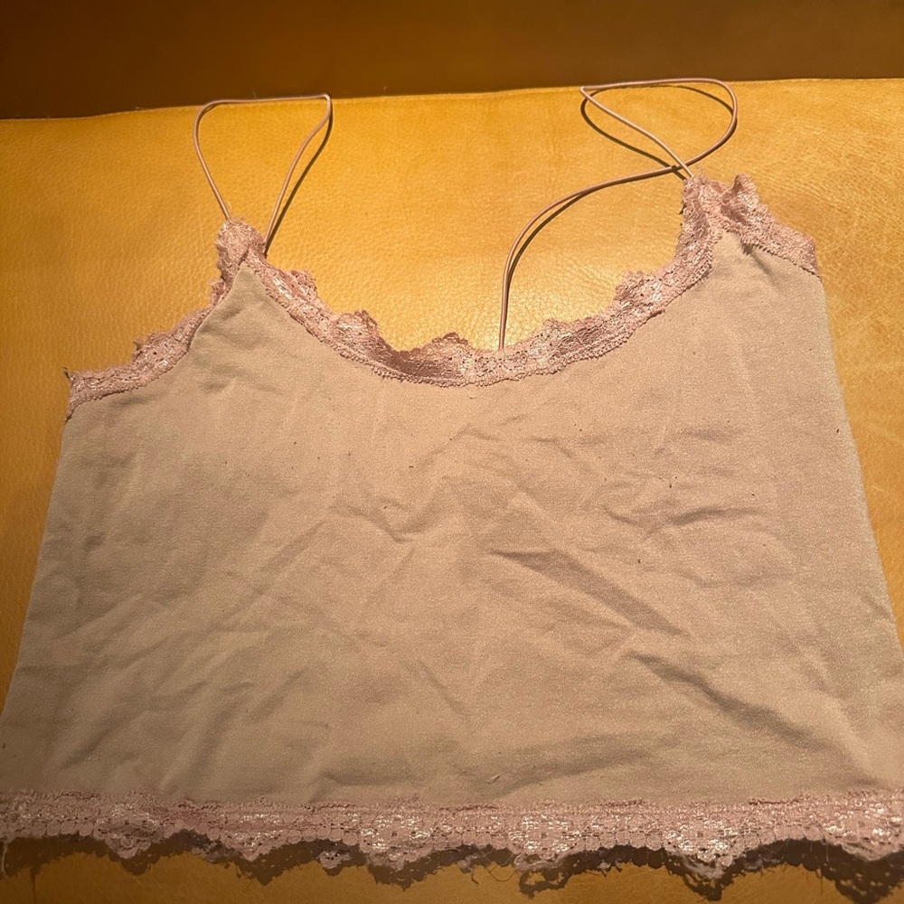GaragePink Lace Trim Cami Top